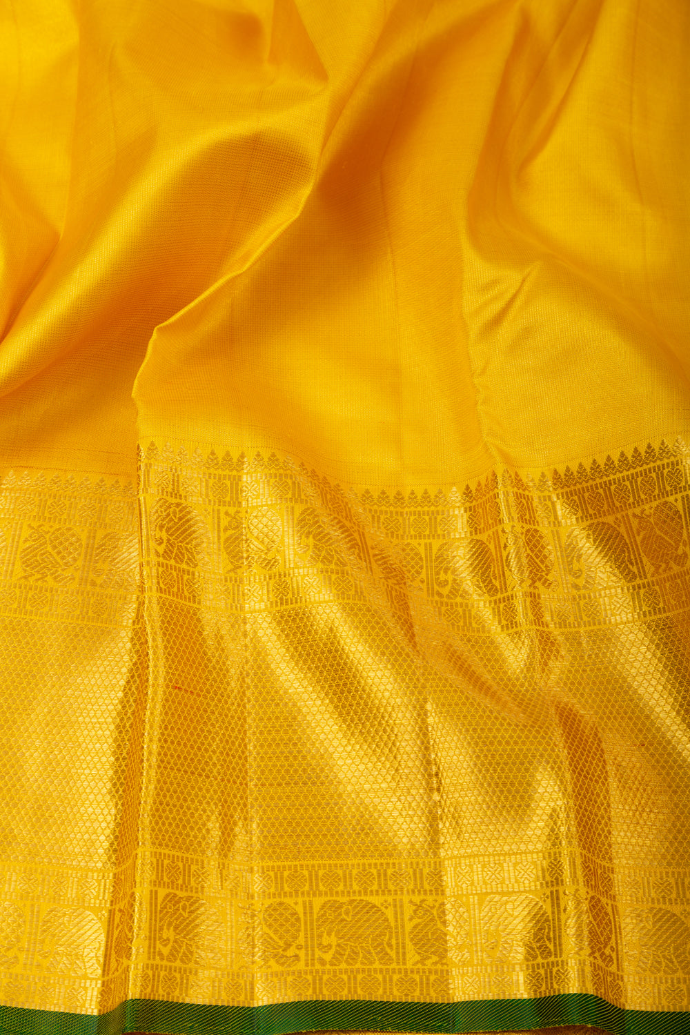 Kanchipuram Silk Brocade Yellow Saree