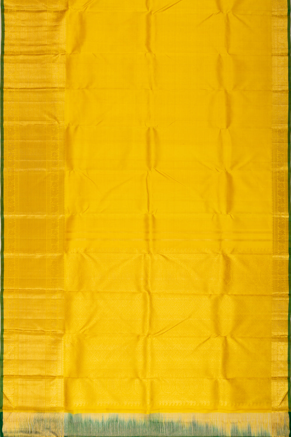 Kanchipuram Silk Brocade Yellow Saree