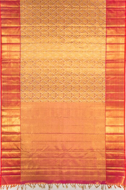 Kanchipuram Silk Tissue Brocade Gold Saree