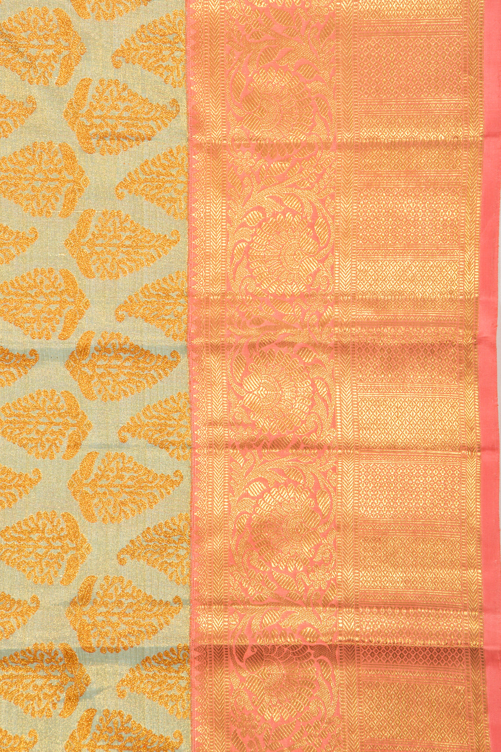 Kanchipuram Silk Tissue Brocade Blue Saree