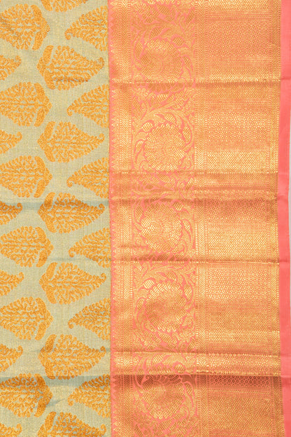 Kanchipuram Silk Tissue Brocade Blue Saree