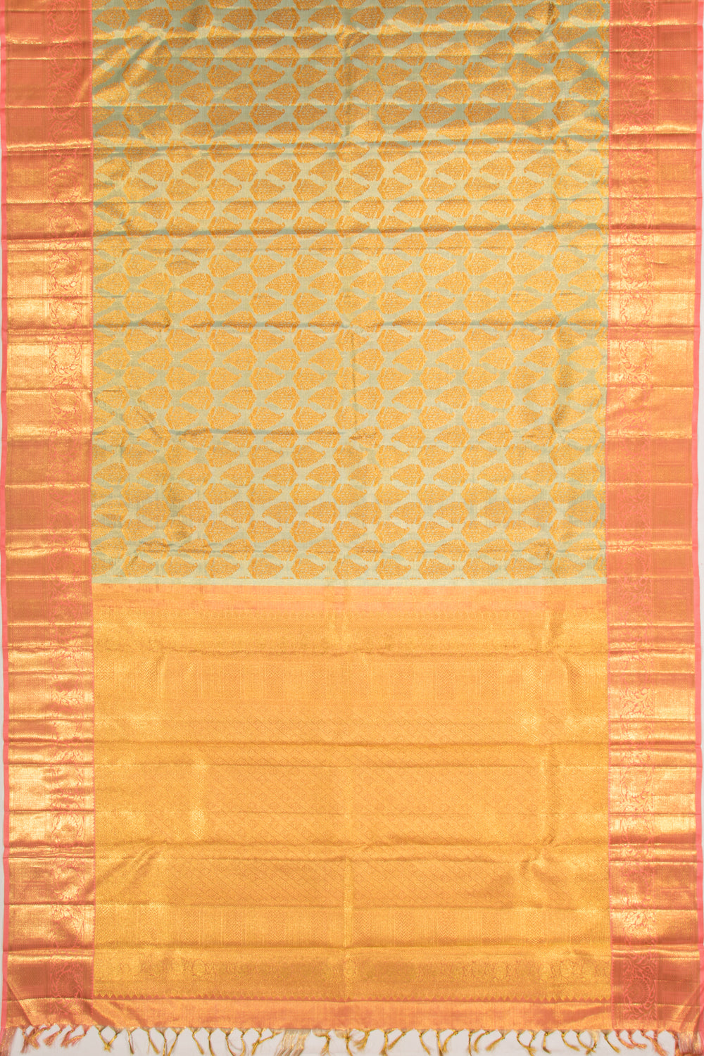 Kanchipuram Silk Tissue Brocade Blue Saree