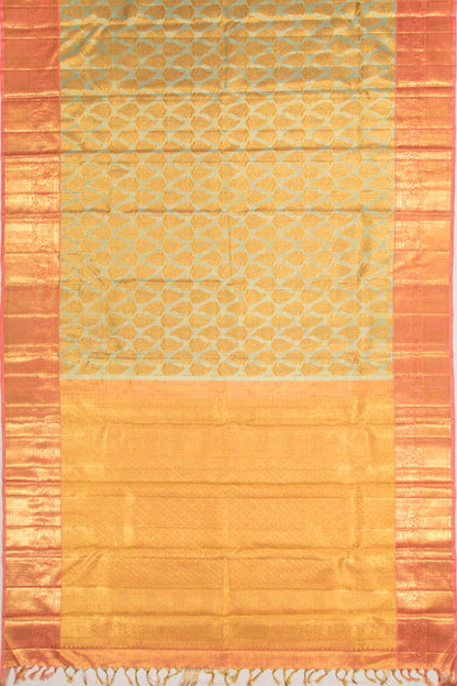 Kanchipuram Silk Tissue Brocade Blue Saree