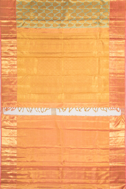 Kanchipuram Silk Tissue Brocade Blue Saree