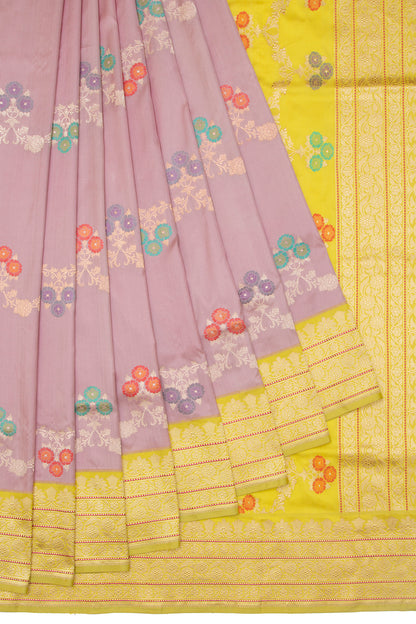 Banarasi Silk Jaal Lilac Saree