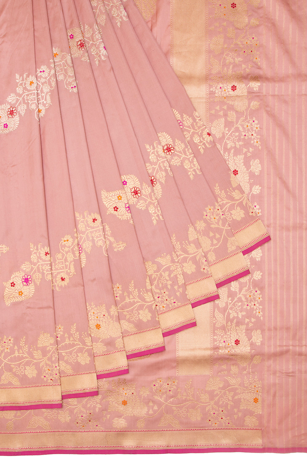Banarasi Silk Kadwa Jaal Pink Saree