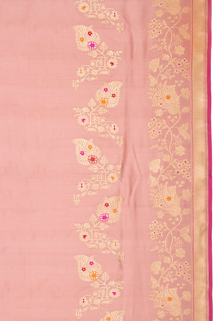 Banarasi Silk Kadwa Jaal Pink Saree