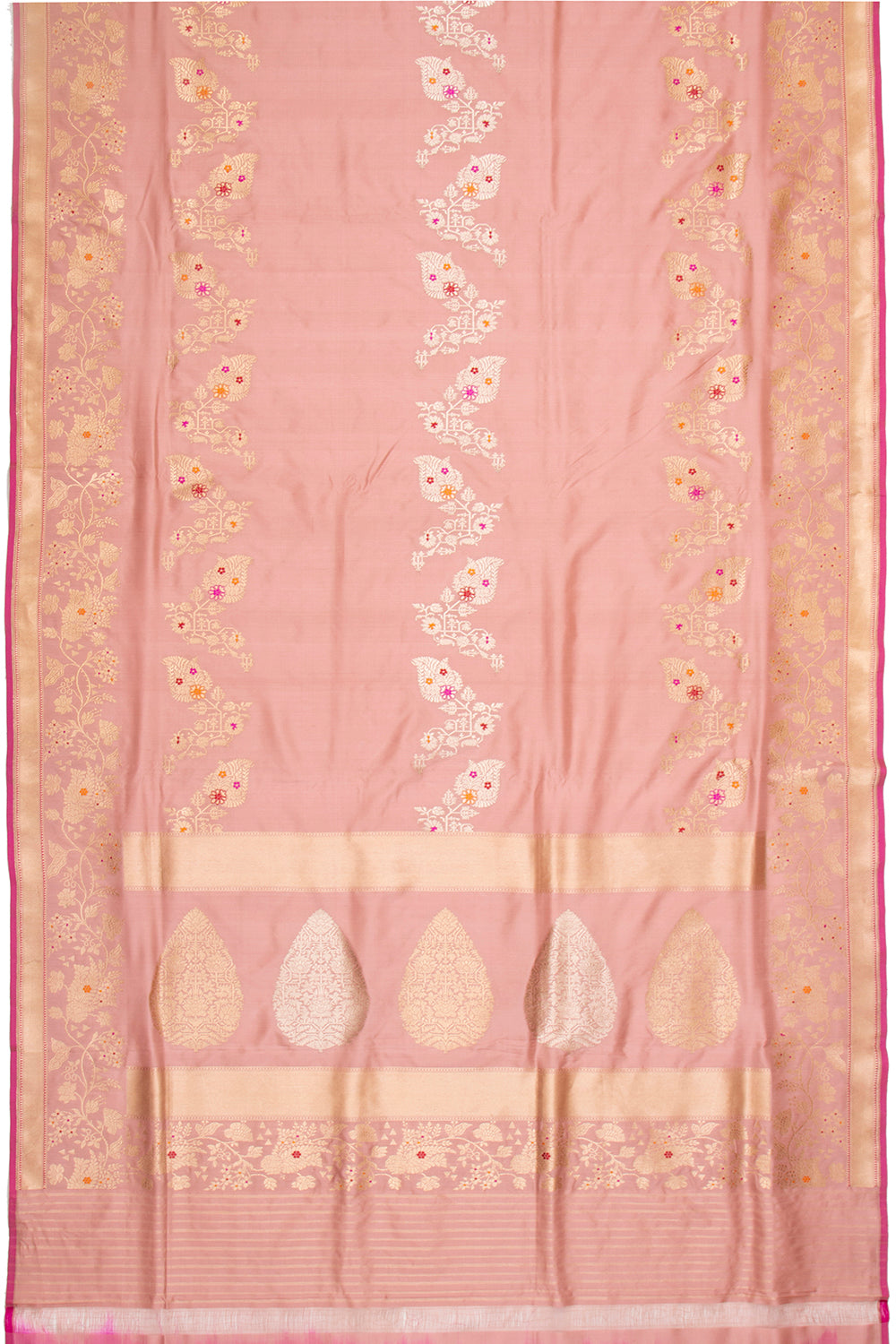 Banarasi Silk Kadwa Jaal Pink Saree