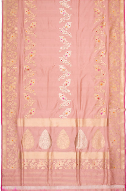 Banarasi Silk Kadwa Jaal Pink Saree