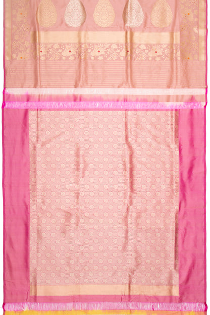 Banarasi Silk Kadwa Jaal Pink Saree