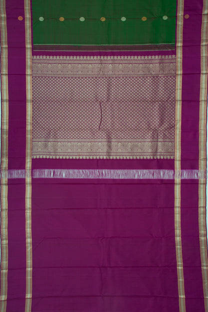Kanchipuram Silk Butta Dark Green Saree