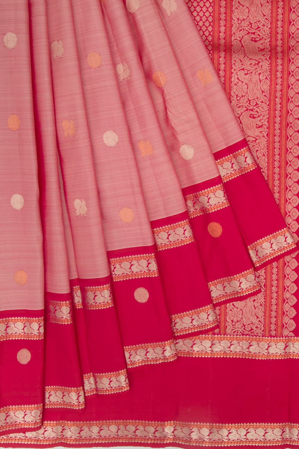 Kanchipuram Silk Butta Pastel Pink Saree
