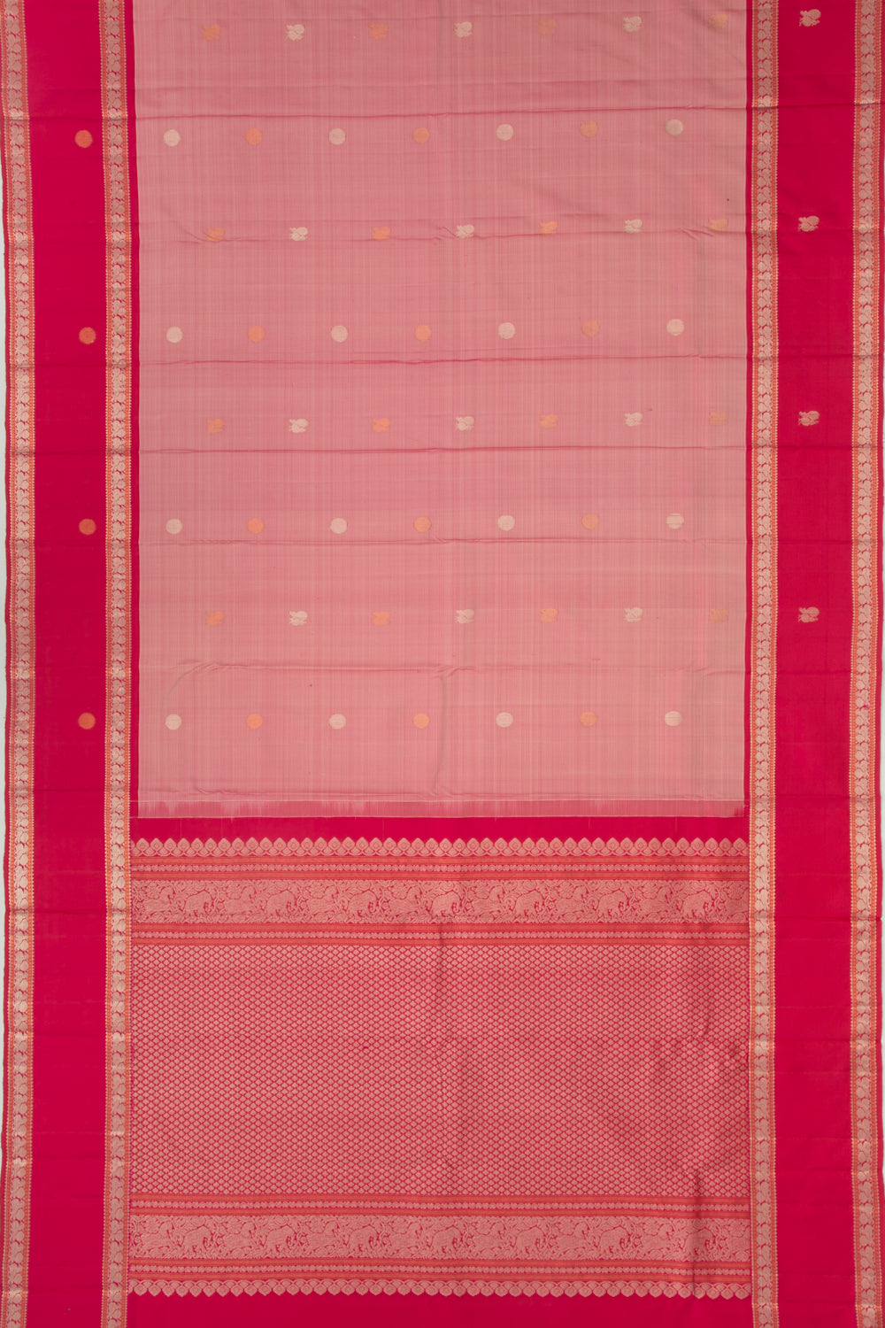 Kanchipuram Silk Butta Pastel Pink Saree