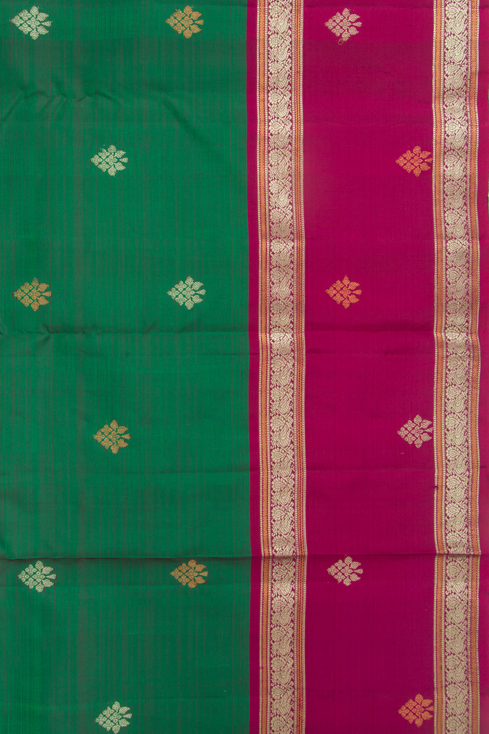 Kanchipuram Silk Butta Dark Green Saree