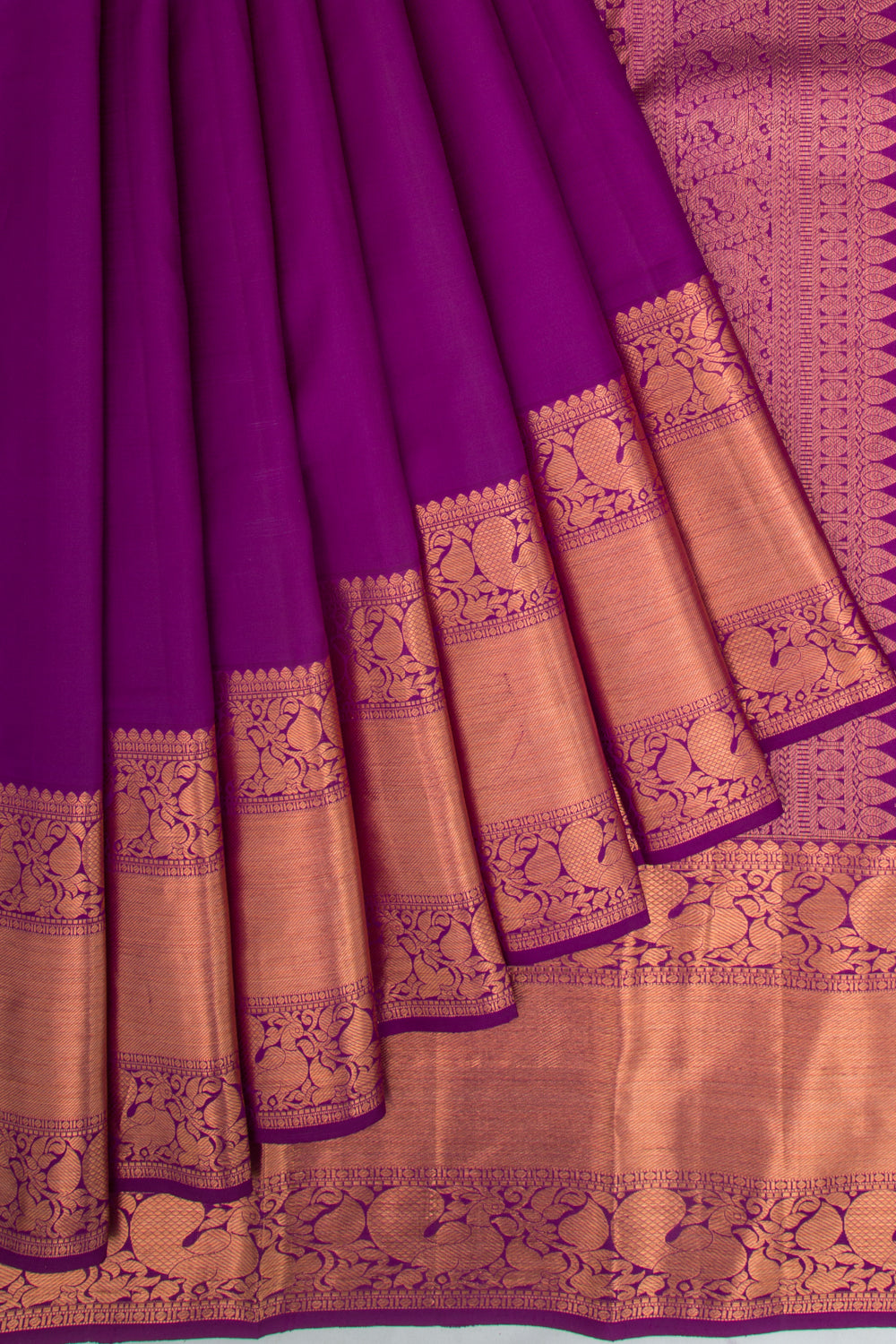 Kanchipuram Silk Plain Purple Saree