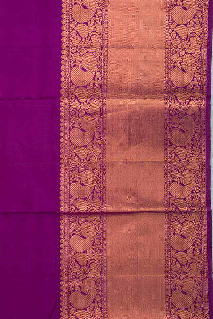 Kanchipuram Silk Plain Purple Saree