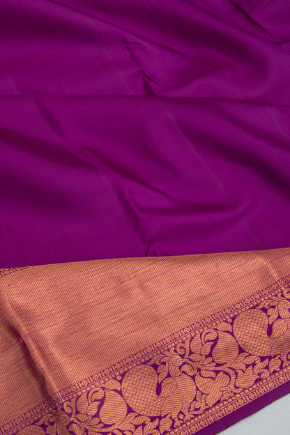 Kanchipuram Silk Plain Purple Saree
