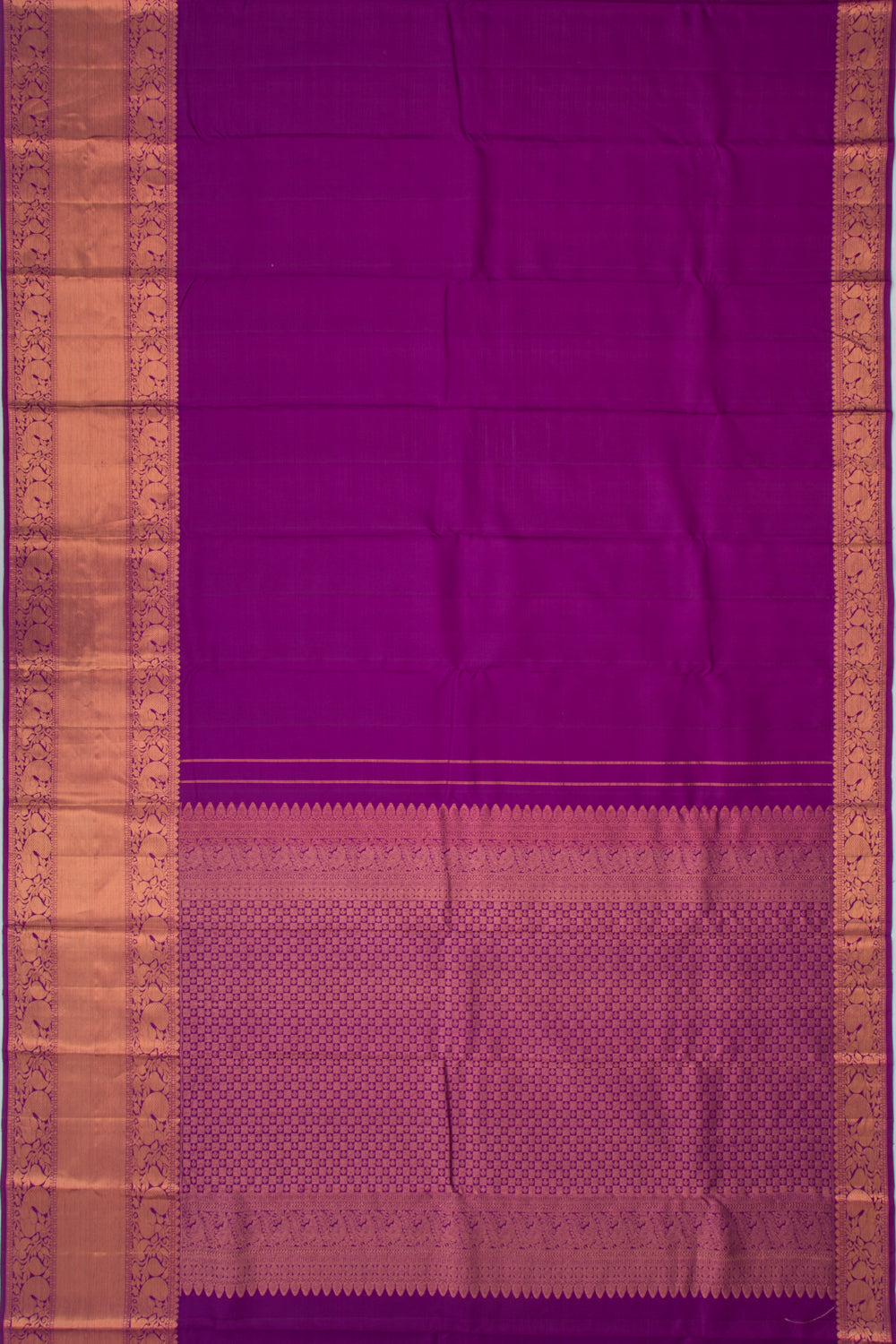 Kanchipuram Silk Plain Purple Saree