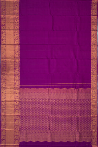 Kanchipuram Silk Plain Purple Saree
