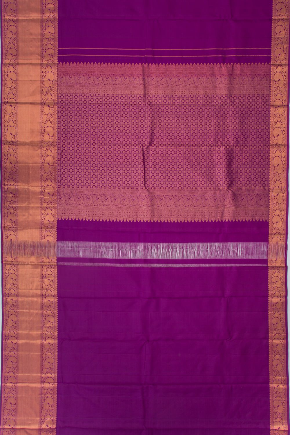 Kanchipuram Silk Plain Purple Saree