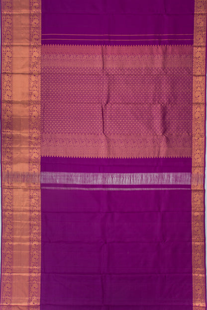 Kanchipuram Silk Plain Purple Saree