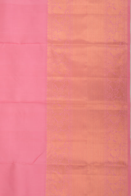 Kanchipuram Silk Plain Pink Saree