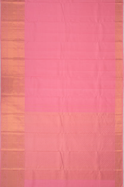 Kanchipuram Silk Plain Pink Saree