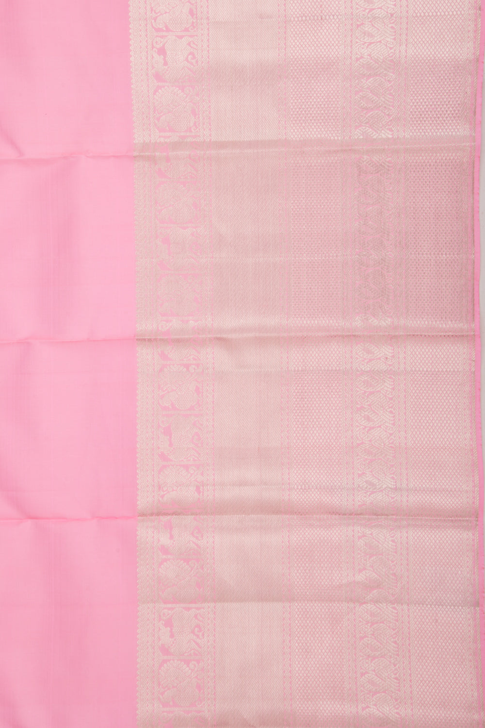 Kanchipuram Silk Plain Baby Pink Saree