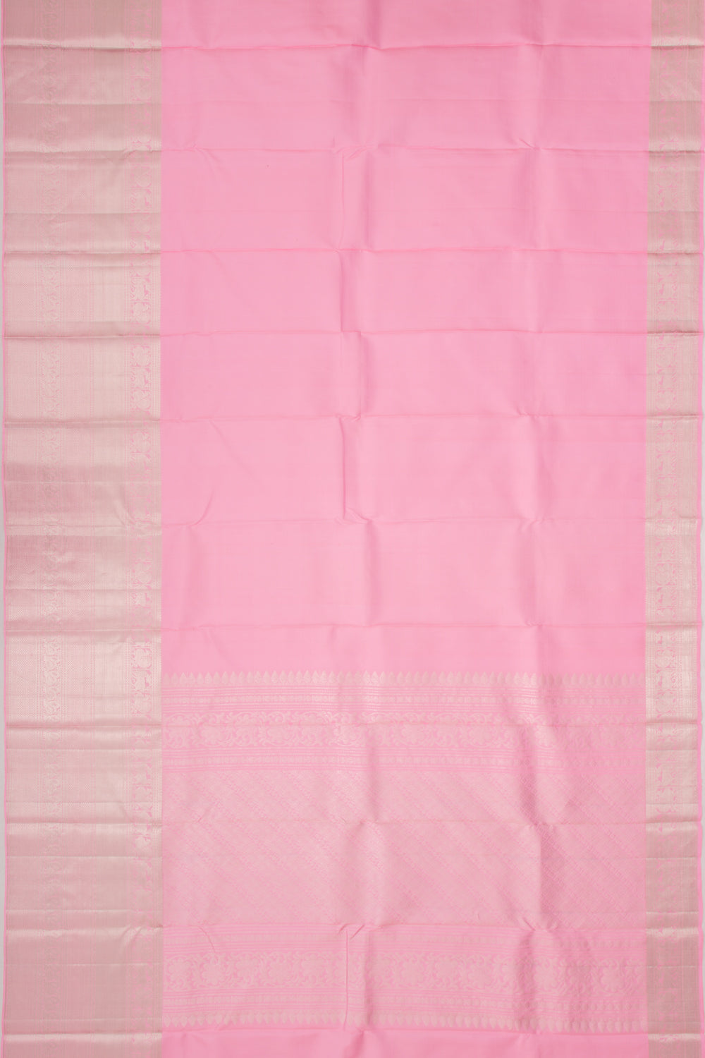 Kanchipuram Silk Plain Baby Pink Saree