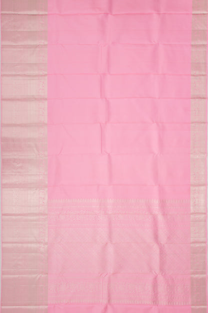 Kanchipuram Silk Plain Baby Pink Saree