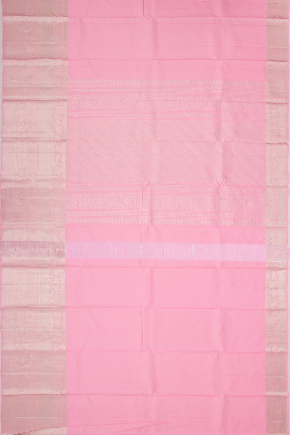 Kanchipuram Silk Plain Baby Pink Saree