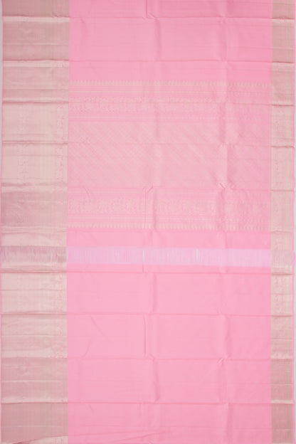 Kanchipuram Silk Plain Baby Pink Saree