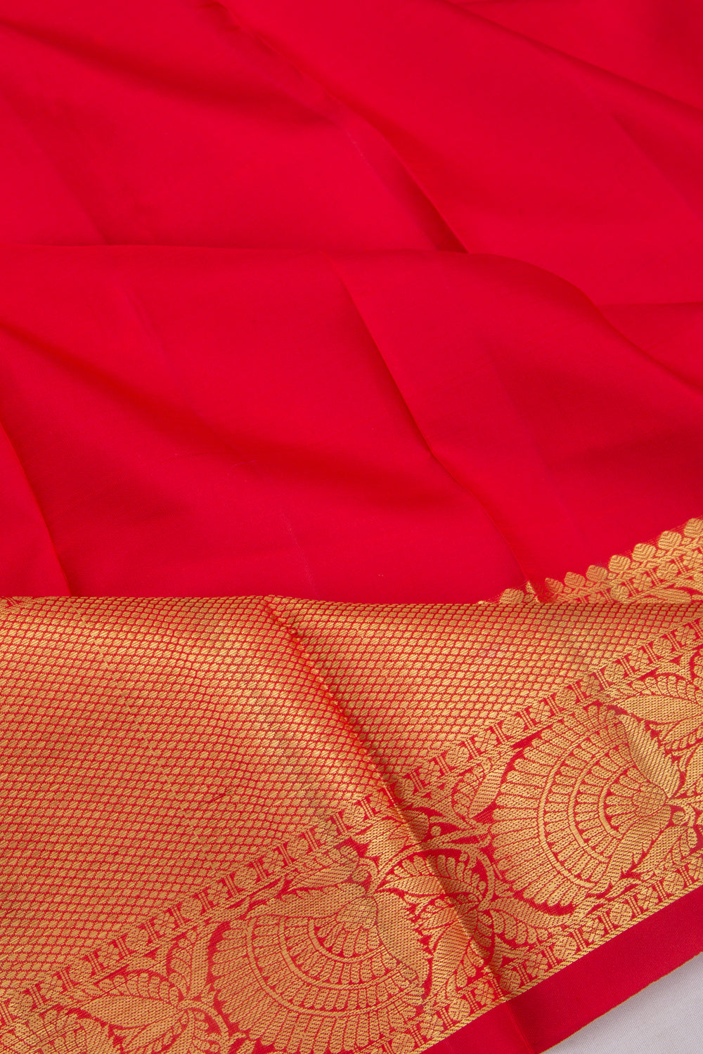 Kanchipuram Silk Plain Red Saree
