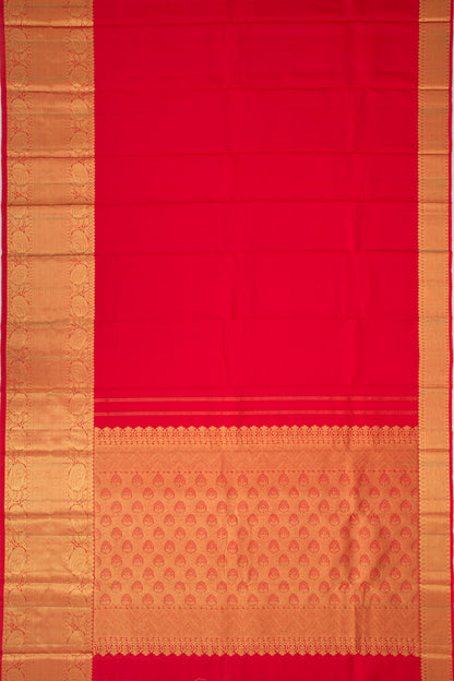 Kanchipuram Silk Plain Red Saree