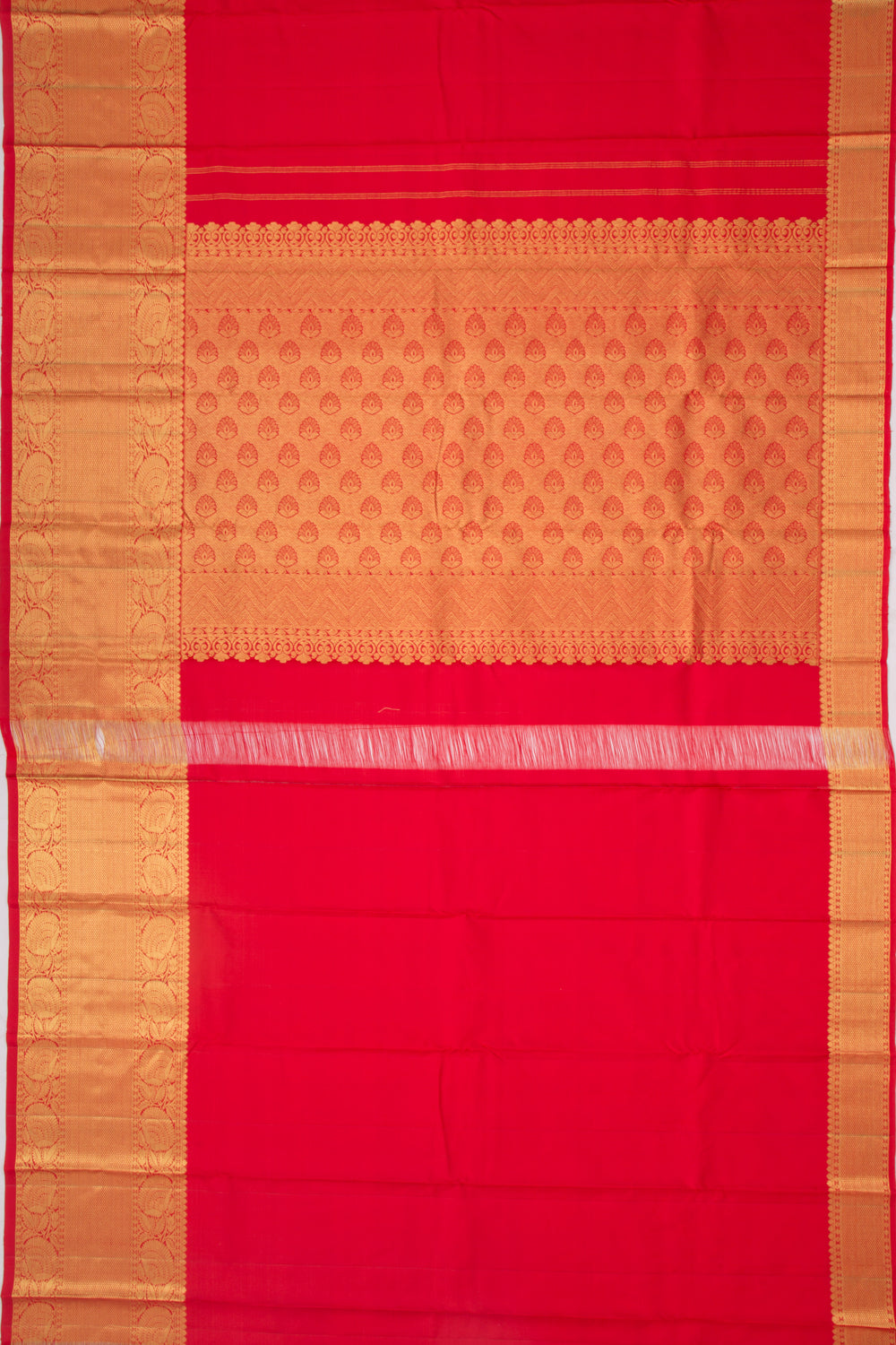 Kanchipuram Silk Plain Red Saree