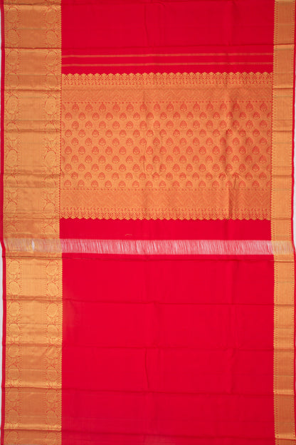 Kanchipuram Silk Plain Red Saree