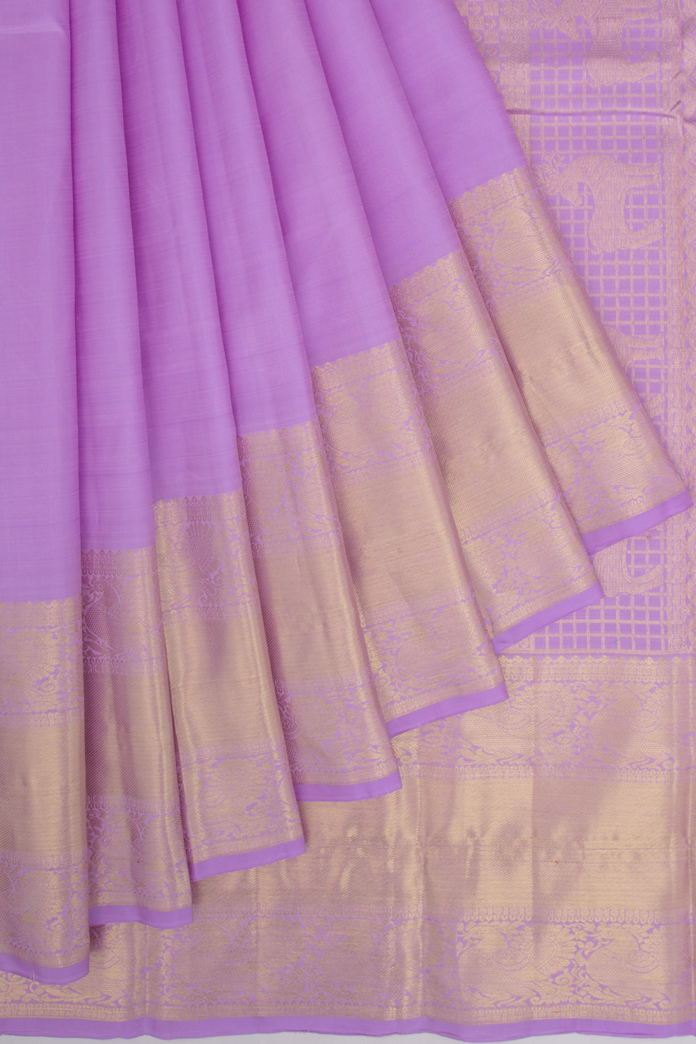 Kanchipuram Silk Plain Violet Saree