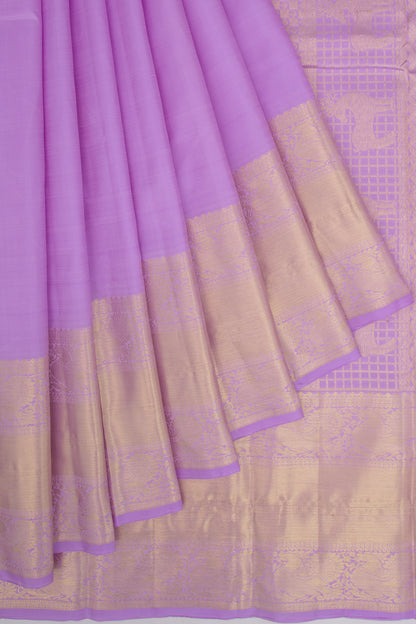 Kanchipuram Silk Plain Violet Saree