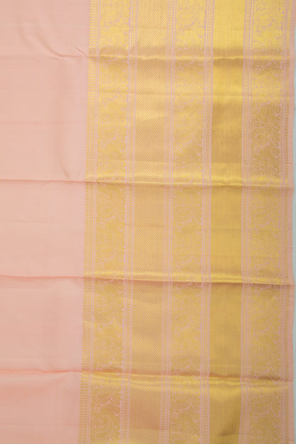 Kanchipuram Silk Plain Baby Pink Saree