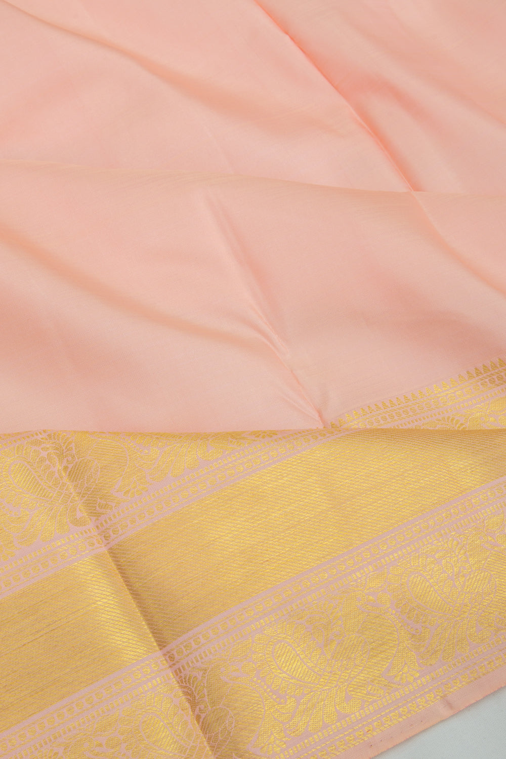 Kanchipuram Silk Plain Baby Pink Saree