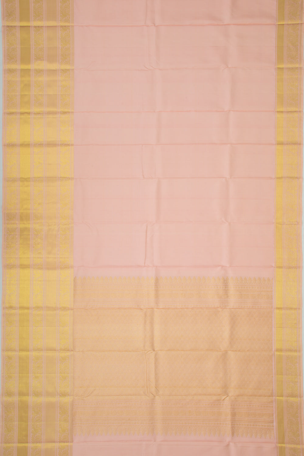 Kanchipuram Silk Plain Baby Pink Saree