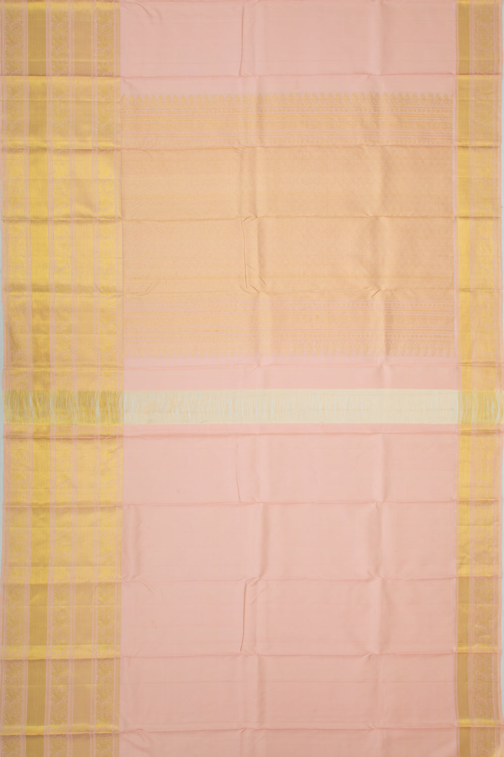 Kanchipuram Silk Plain Baby Pink Saree