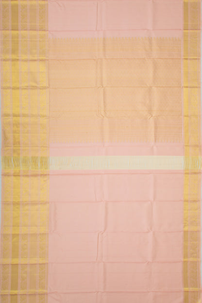 Kanchipuram Silk Plain Baby Pink Saree