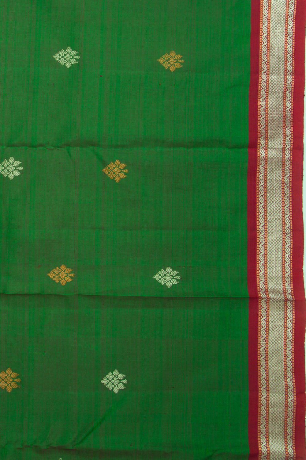 Kanchipuram Silk Butta Dark Green Saree