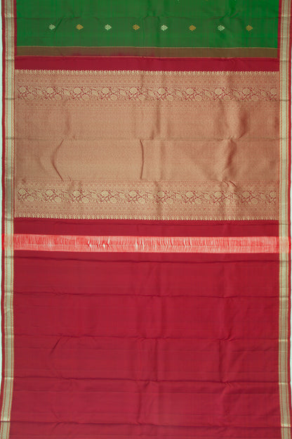 Kanchipuram Silk Butta Dark Green Saree