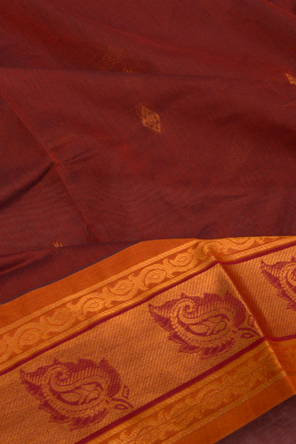 Chettinad Cotton Butta Maroon Saree
