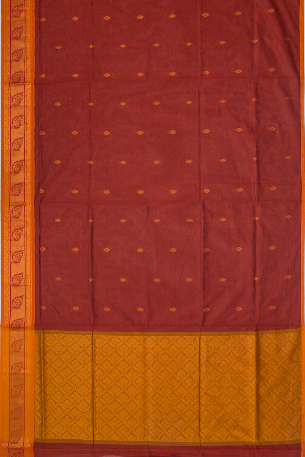 Chettinad Cotton Butta Maroon Saree