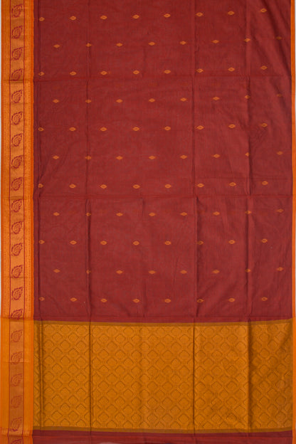 Chettinad Cotton Butta Maroon Saree