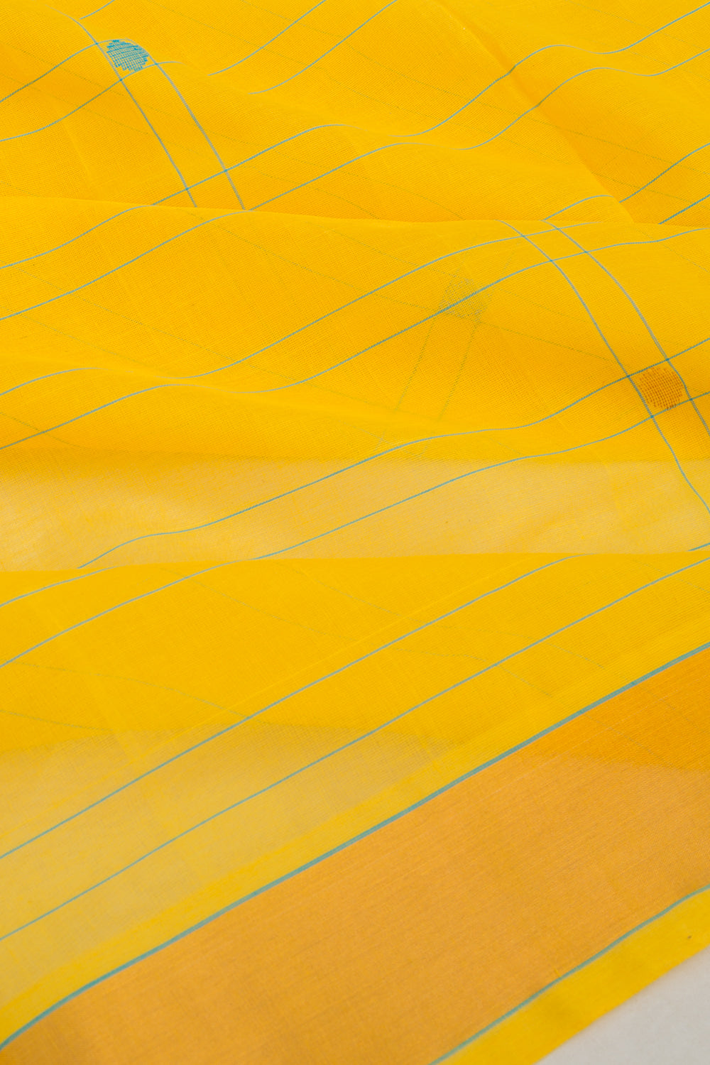 Chettinad Cotton Checks And Butta Yellow Saree