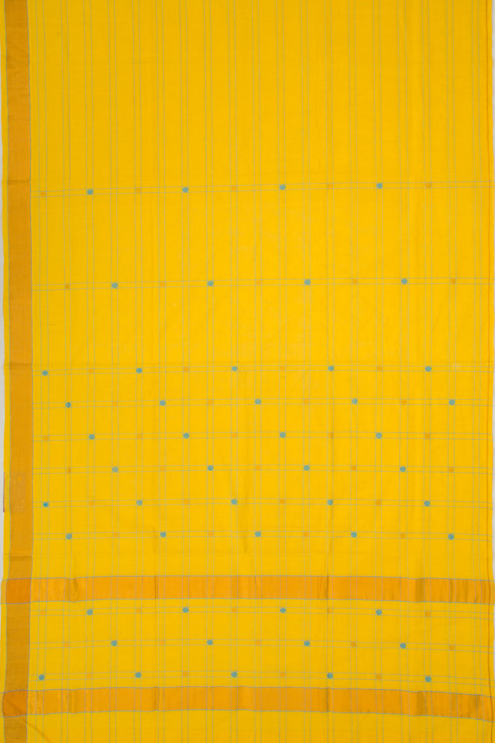 Chettinad Cotton Checks And Butta Yellow Saree